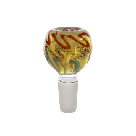 Glass Bowls | 14mm Swirl Striped Frit Bowls - SmokeMEGA
