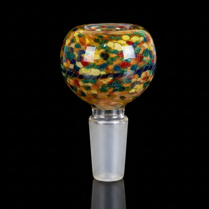 Glass Bowls | 14mm Swirl Striped Frit Bowls - SmokeMEGA
