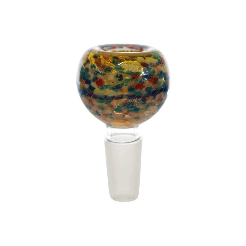 Glass Bowls | 14mm Swirl Striped Frit Bowls - SmokeMEGA