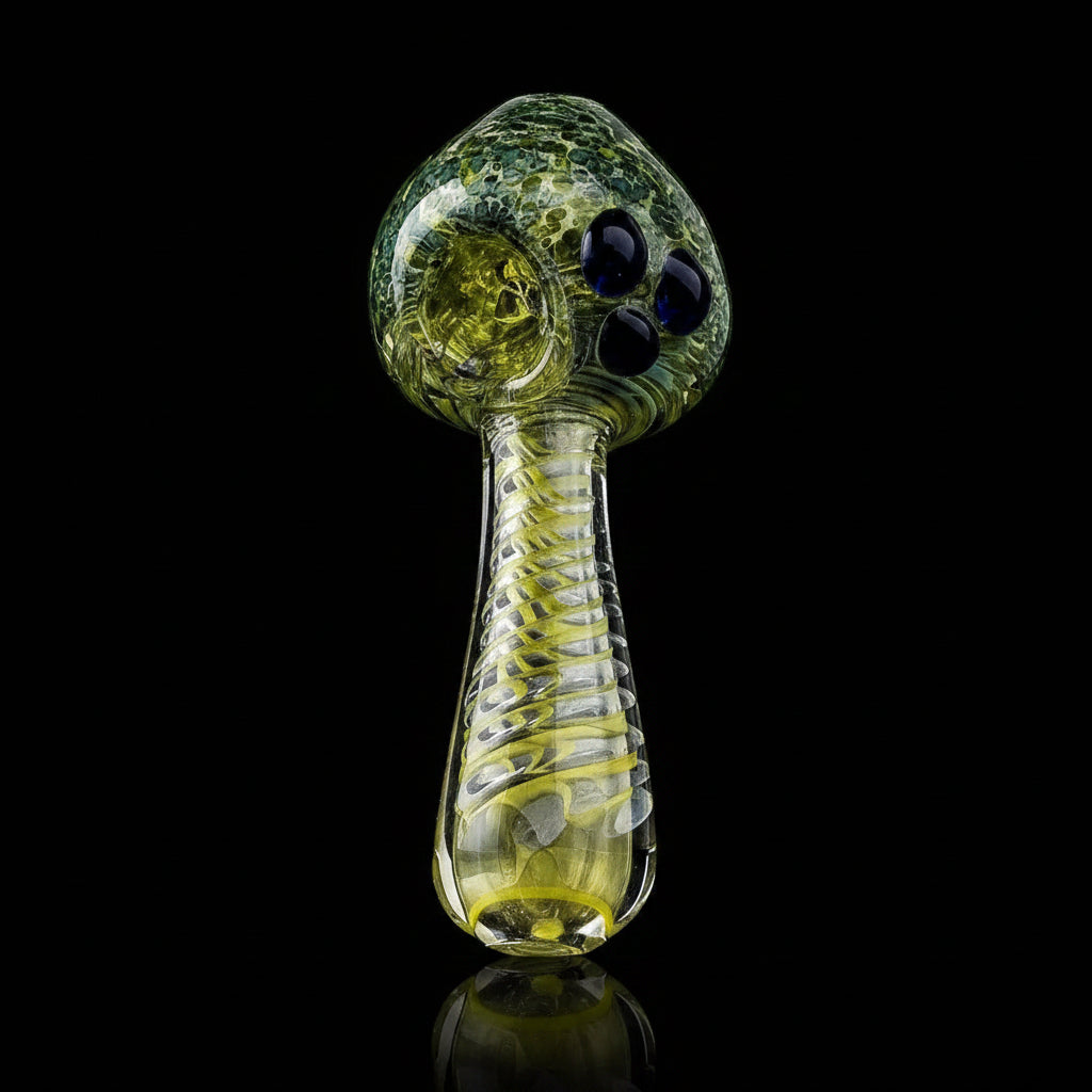 Glass Hand Pipe - 5 Inch Spiral Boro Pipe - SmokeMEGA