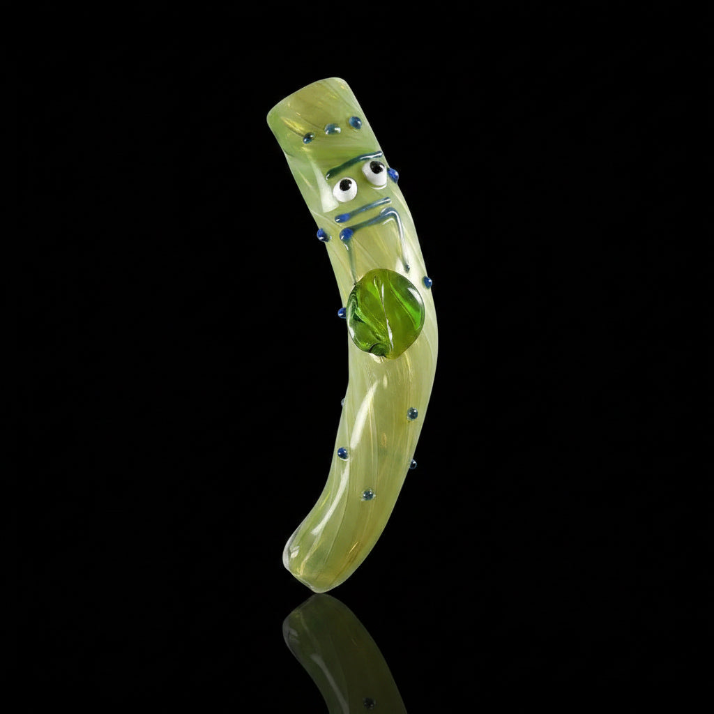 Glass Hand Pipe | Pickle Bent Art Handmade 4.5"