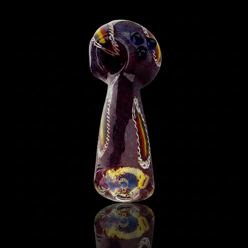 Glass Smoking Pipe - Purple Rasta Boro Glass Hand Pipe - SmokeMEGA