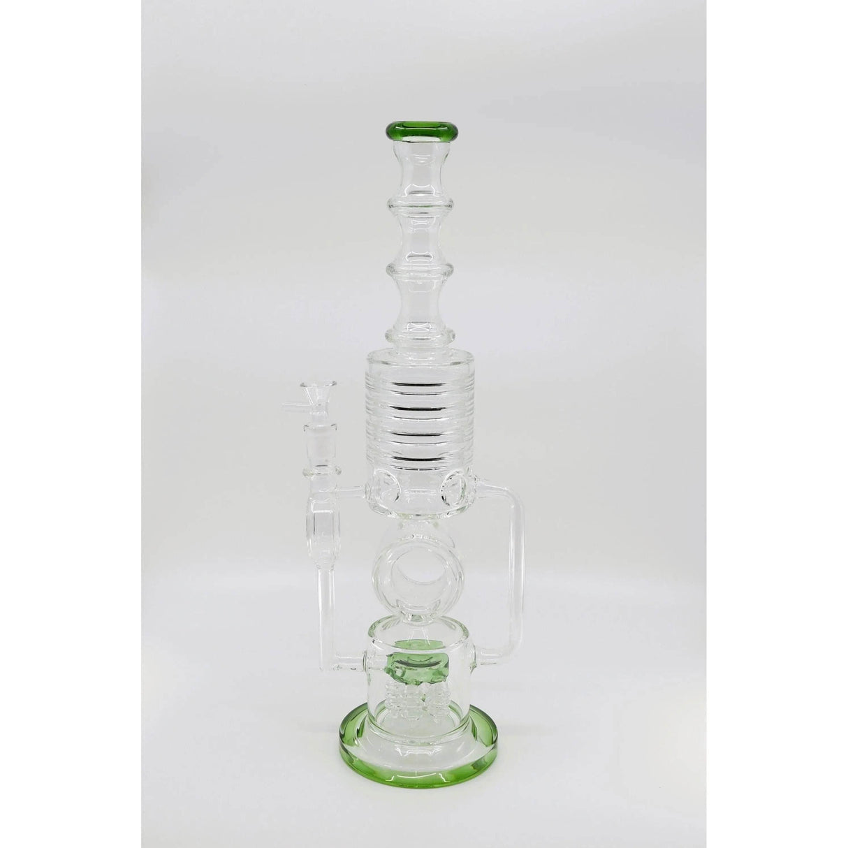 Glass Water Bong | Shower Head Recycle 18 inch Five Button - SmokeMEGA
