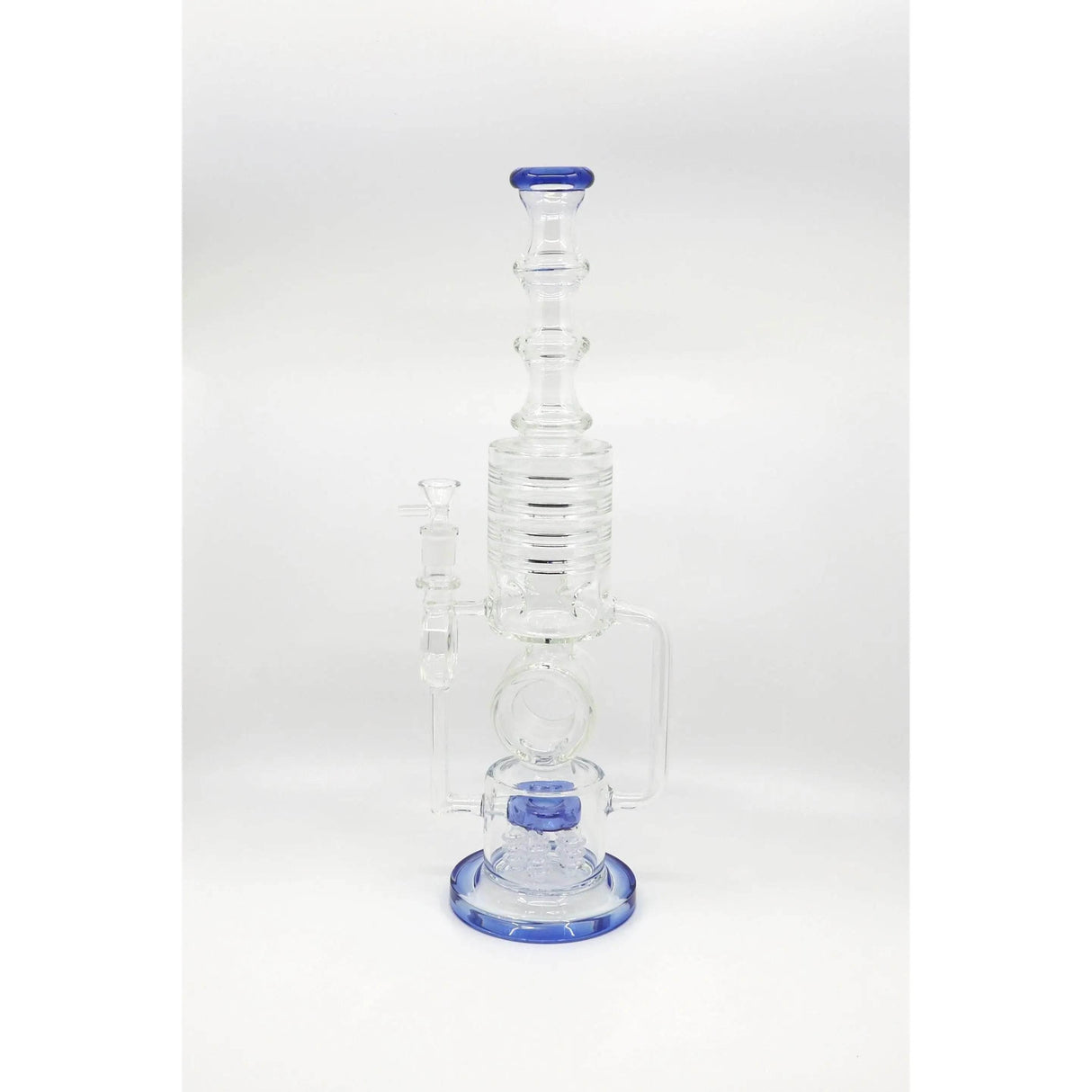 Glass Water Bong | Shower Head Recycle 18 inch Five Button - SmokeMEGA