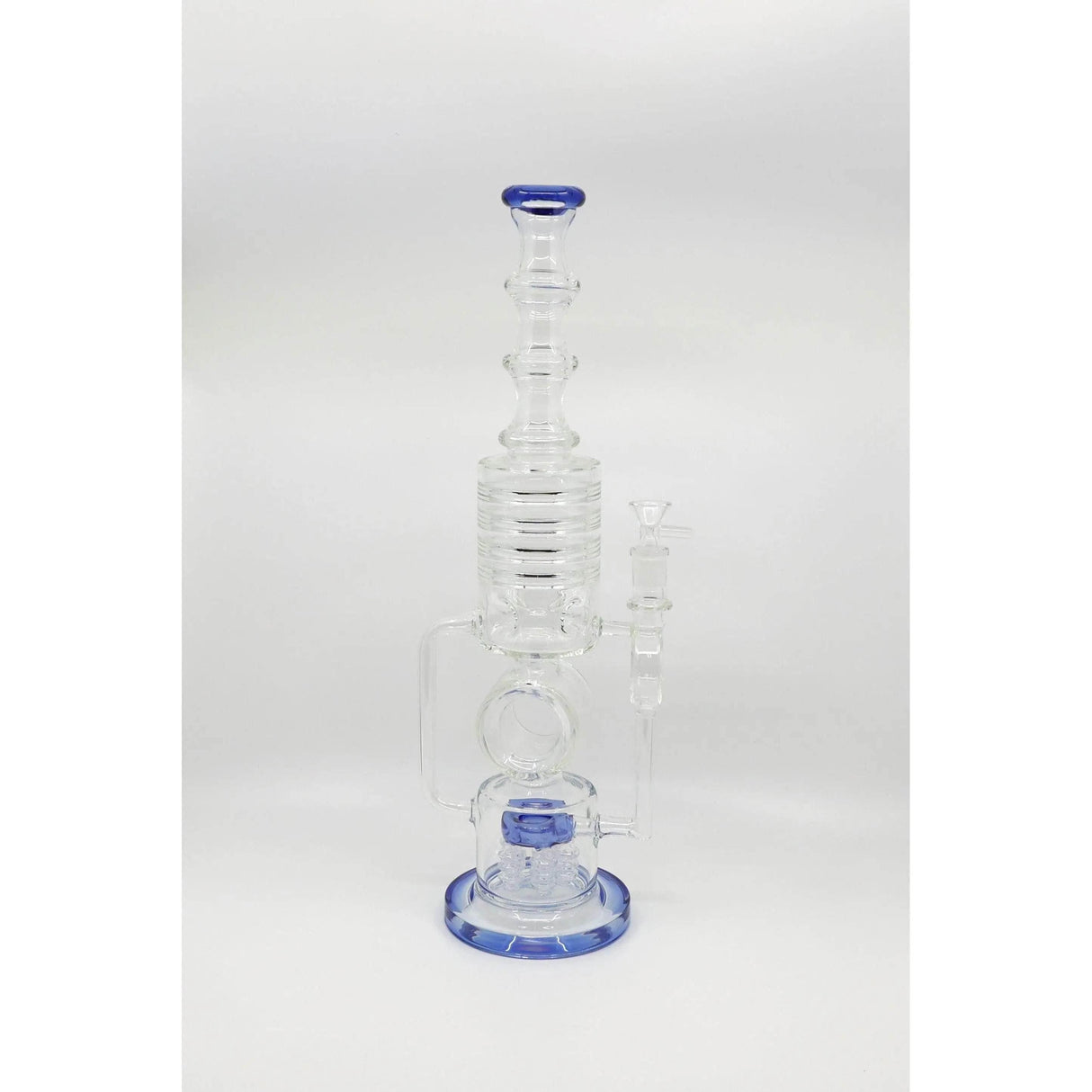 Glass Water Bong | Shower Head Recycle 18 inch Five Button - SmokeMEGA