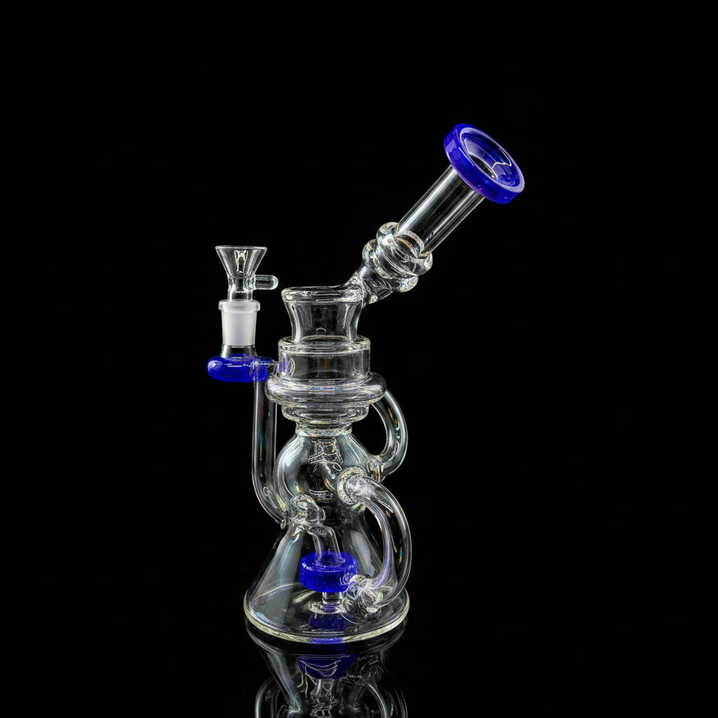 Glass art Dab Rig- Side carve style - SmokeMEGA