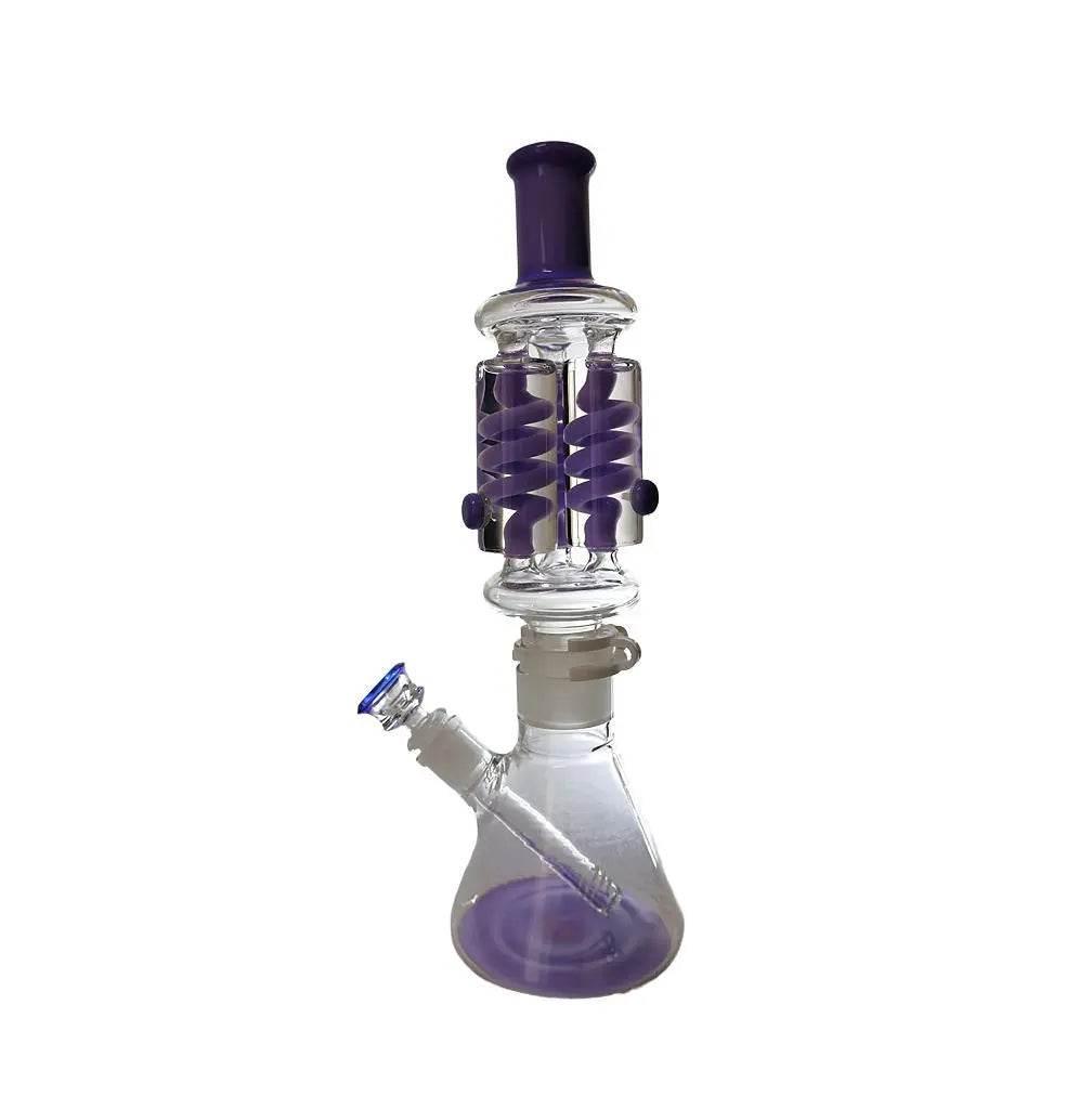Glycerin Bong | Triple Coils Freezable 14 Inch Bong - SmokeMEGA