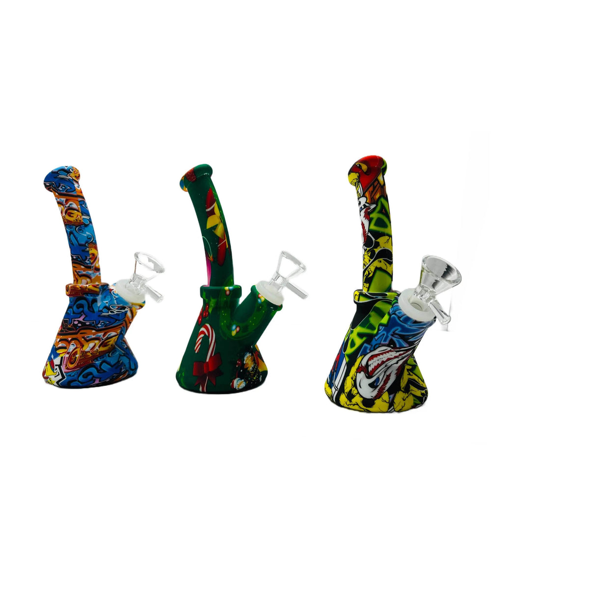 Graffiti Gang Silicone Beaker Bong - SmokeMEGA