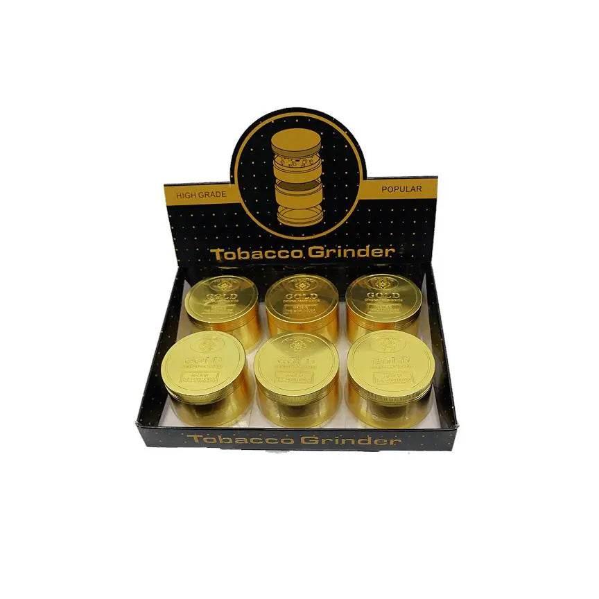 Grinder | 4 Part Gold Metal Color Grinder - SmokeMEGA