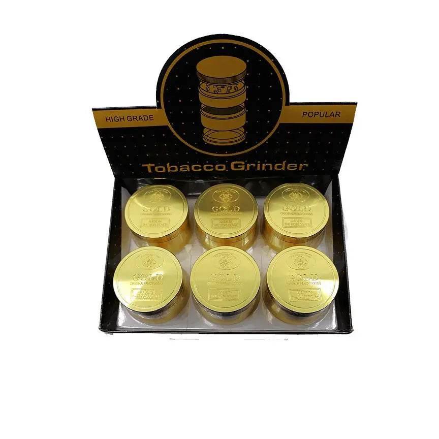 Grinder | 4 Part Gold Metal Color Grinder - SmokeMEGA