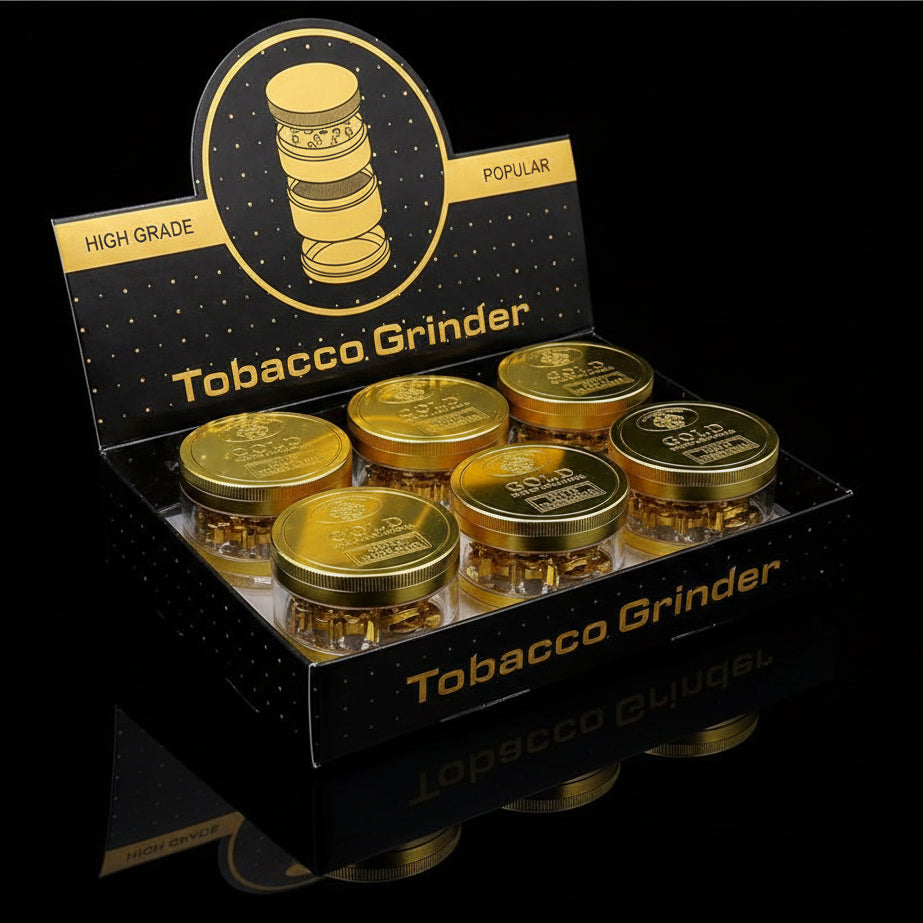 Grinder | 4 Part Gold Metal Color Grinder - SmokeMEGA