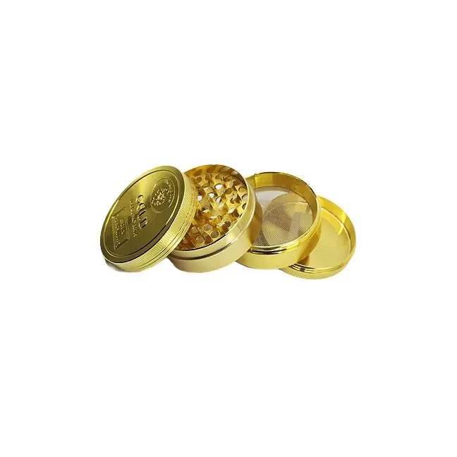 Grinder | 4 Part Gold Metal Color Grinder - SmokeMEGA