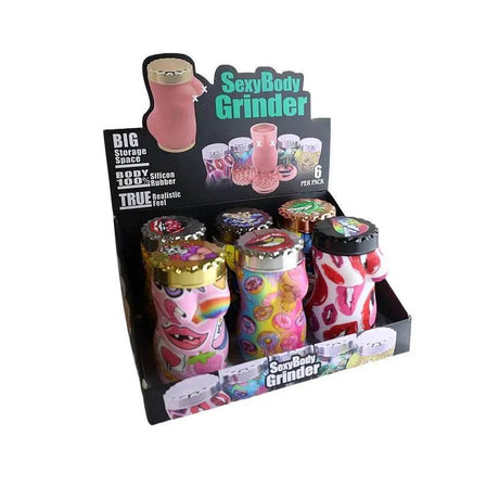 Grinder | 4 Parts Silicone Body Sexy Body - SmokeMEGA