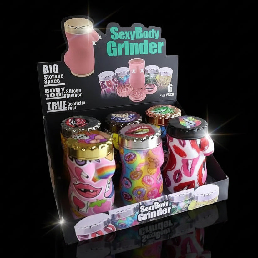 Grinder | 4 Parts Silicone Body Sexy Body - SmokeMEGA