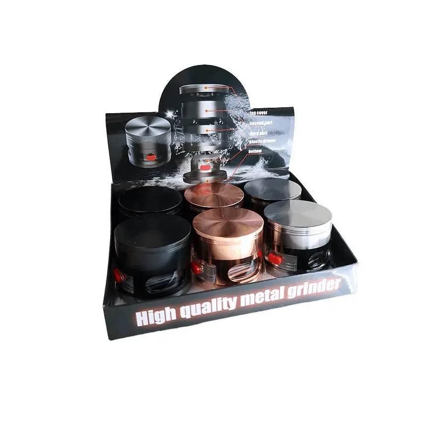 Grinder| |5 Part Heavy Duty Grinder With Sliding Spout Dispenser - SmokeMEGA