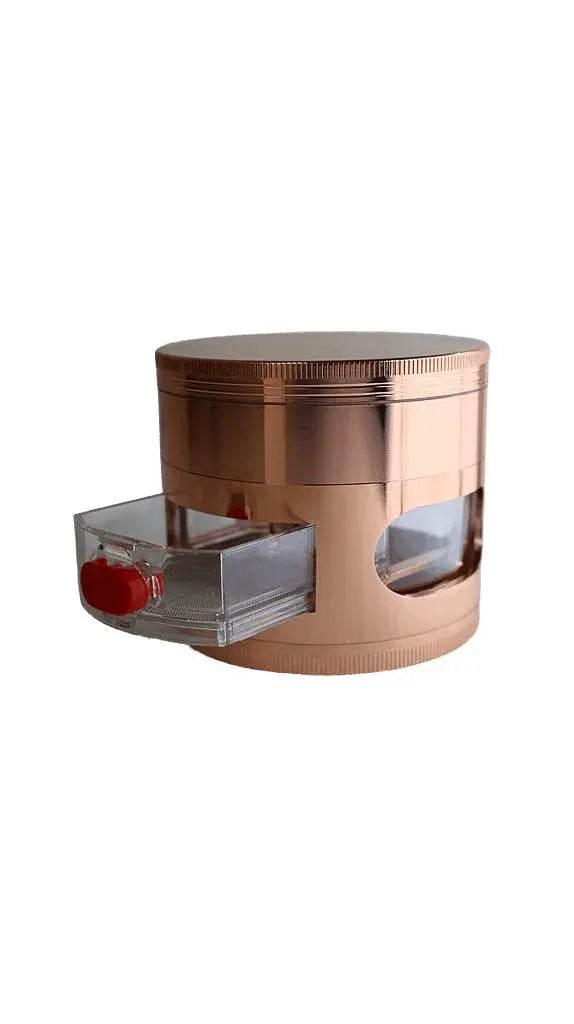 Grinder| |5 Part Heavy Duty Grinder With Sliding Spout Dispenser - SmokeMEGA