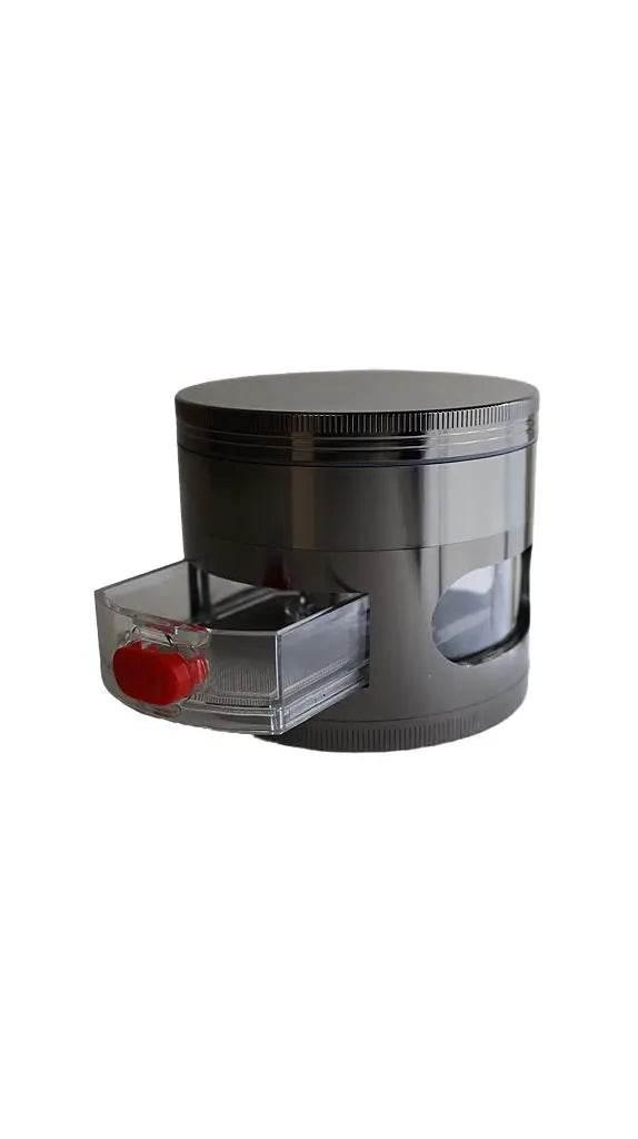 Grinder| |5 Part Heavy Duty Grinder With Sliding Spout Dispenser - SmokeMEGA