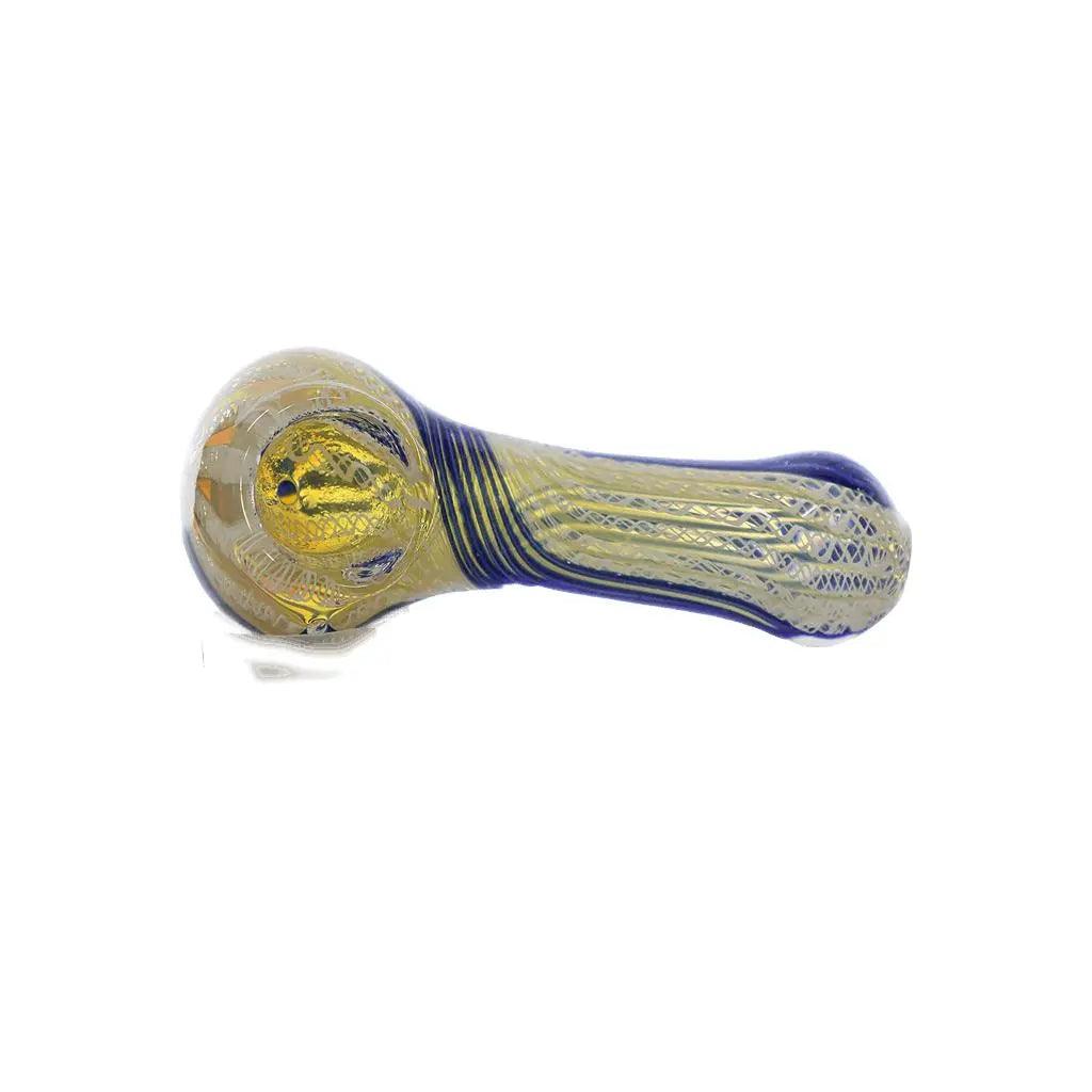 HAND PIPE | 4" Hand Pipe Color Line Swirling Art Crack Pipe