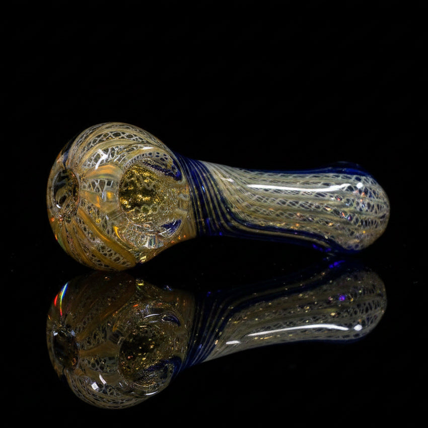 HAND PIPE | 4" Hand Pipe Color Line Swirling Art Crack Pipe