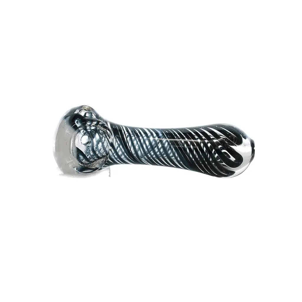 HAND PIPE | 4" Hand Pipe Color Line Swirling Art Crack Pipe