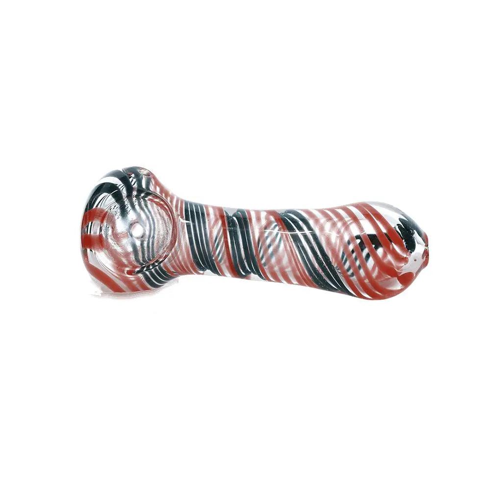 HAND PIPE | 4" Hand Pipe Color Line Swirling Art Crack Pipe