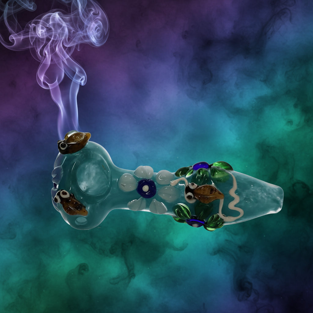 5" Spring Bloom Glass Hand Pipe with vibrant colors and intricate design.