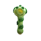 Hand Pipe | 5.5" Glass Green Leaf Spoon 