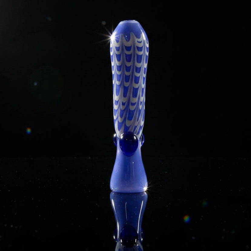 Hand Pipe | 4.5" Dot Glass Colored Ring Handmade Pipe