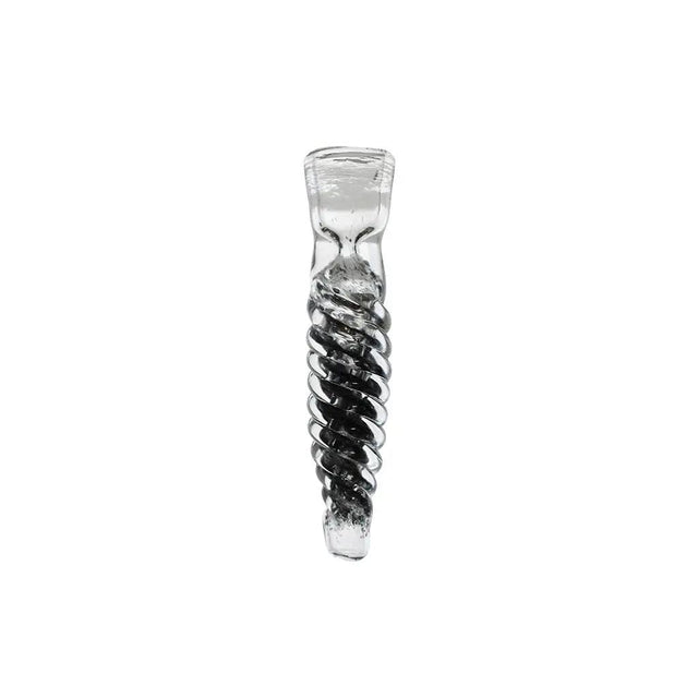 4.5" glass hand pipe with colored insert and twisted handmade design.
