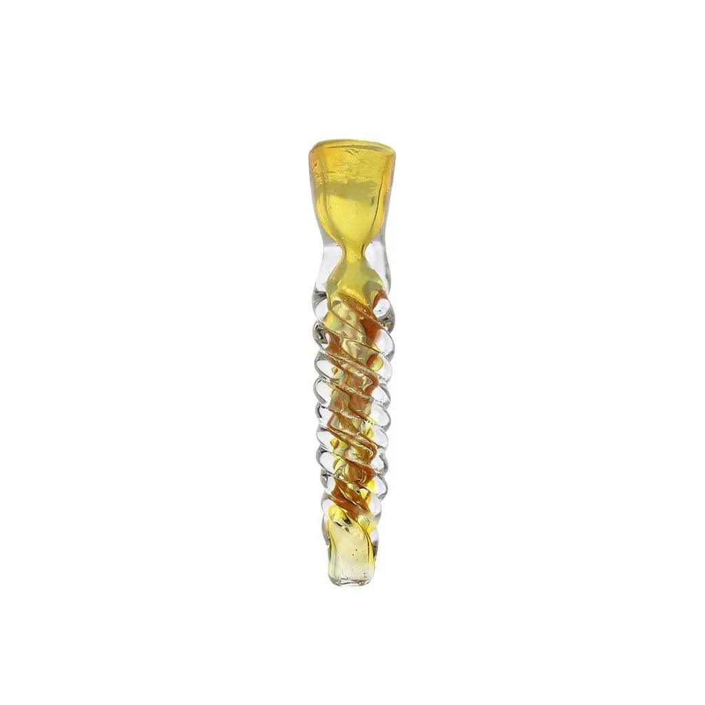 Hand Pipe | 4.5" Glass  Colored Insert Twisted Handmade Pipe