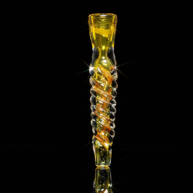 Hand Pipe | 4.5" Glass Colored Insert Twisted Handmade Pipe
