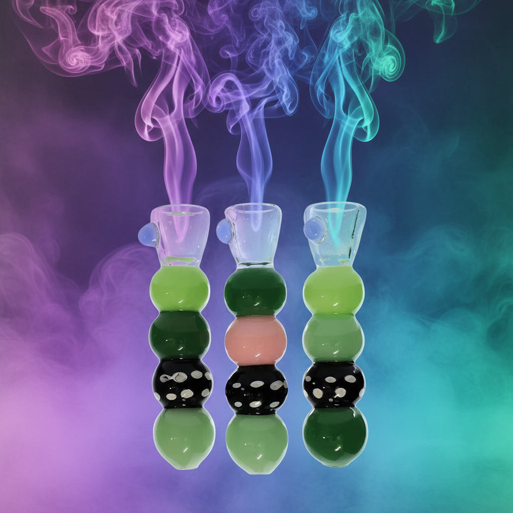 4.5" Glass Stripe Chillum Pipe, high-quality glass, compact design, smooth smoking experience.