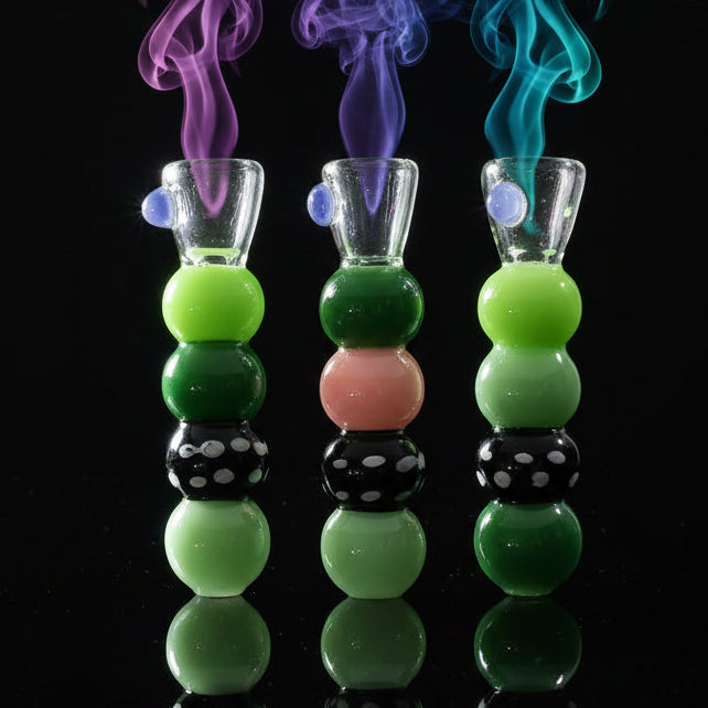 4.5" Glass Stripe Chillum Pipe, high-quality glass, compact design, smooth smoking experience.