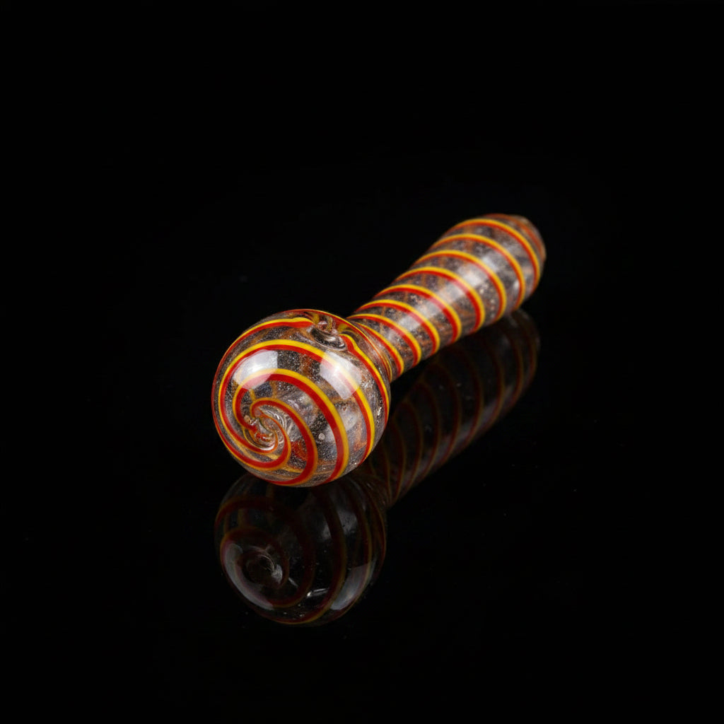 4" Color Art hand pipe with vibrant swirl design, made from high-quality glass.