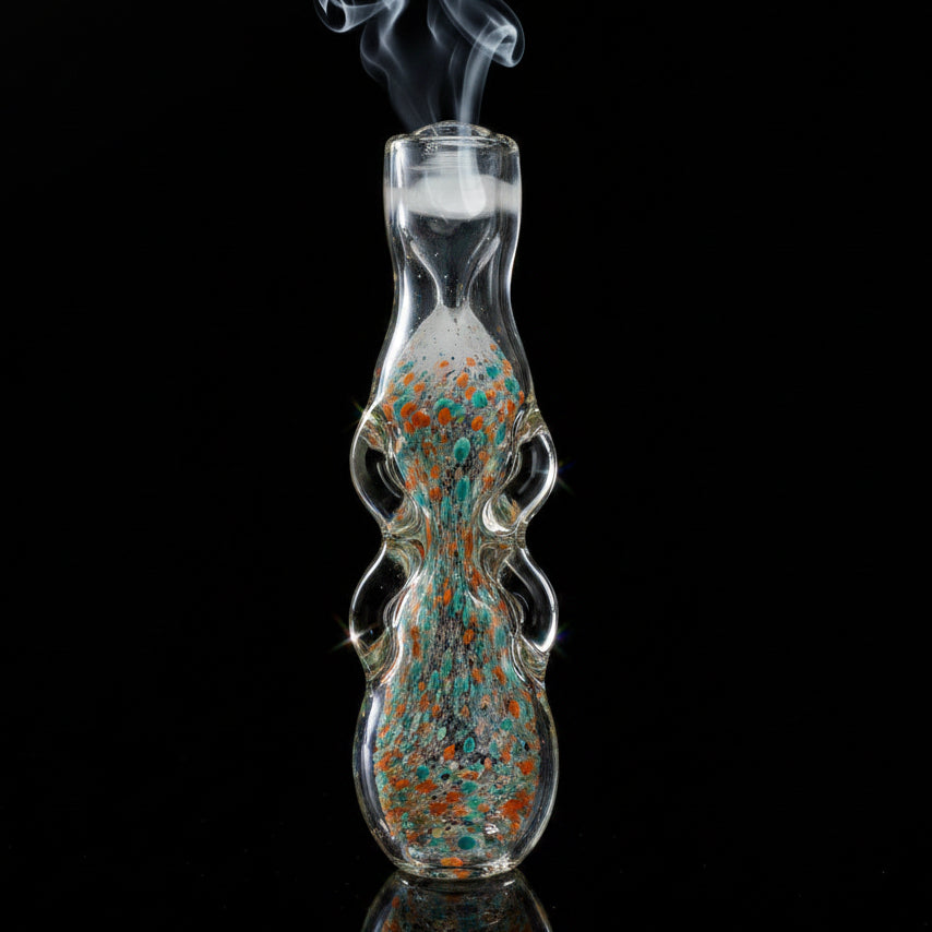 Hand Pipe | 4" Fritted Swirl Flat Mouth Glass Hand Pipe