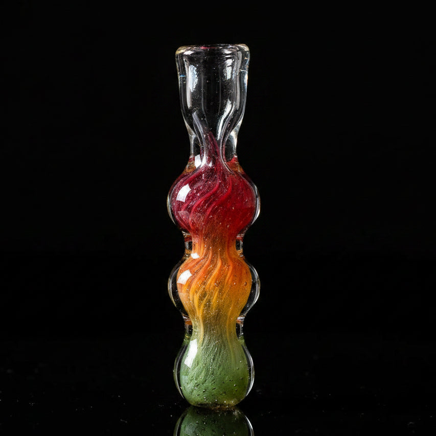 Hand Pipe | 4" Fritted Swirl Flat Mouth Glass Hand Pipe