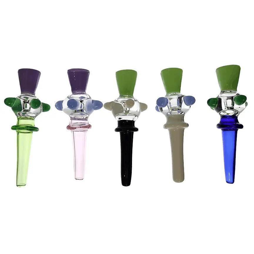 5-inch glass dot mixed-color handmade hand pipe, featuring unique designs and durable borosilicate glass construction.
