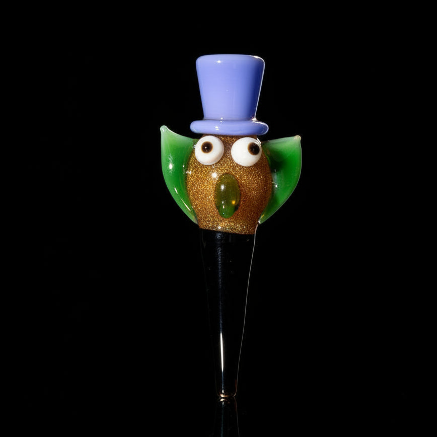 Hand Pipe | 5 "Glass Owl With Ears Colored Handmade Pipe