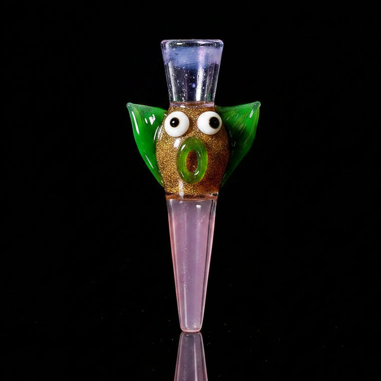 Hand Pipe | 5 "Glass Owl With Ears Colored Handmade Pipe