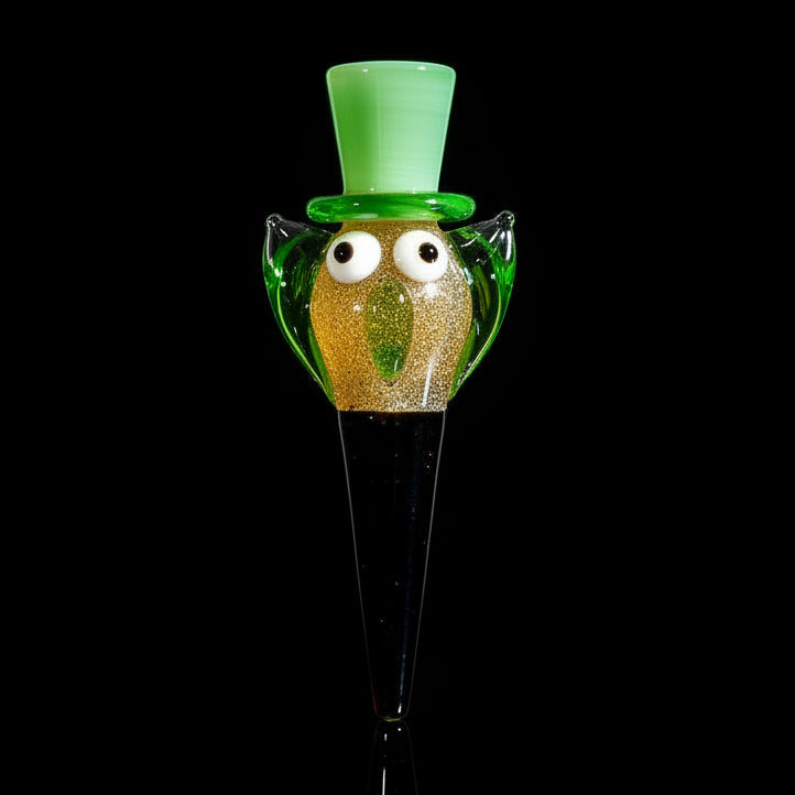 Hand Pipe | 5 "Glass Owl With Ears Colored Handmade Pipe