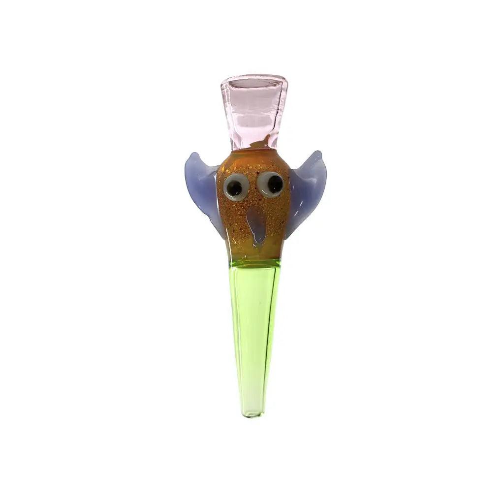 Hand Pipe | 5 "Glass Owl With Ears Colored Handmade Pipe