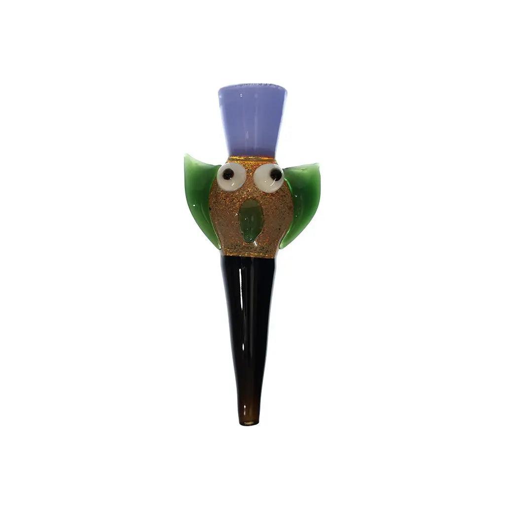 Hand Pipe | 5 "Glass Owl With Ears Colored Handmade Pipe