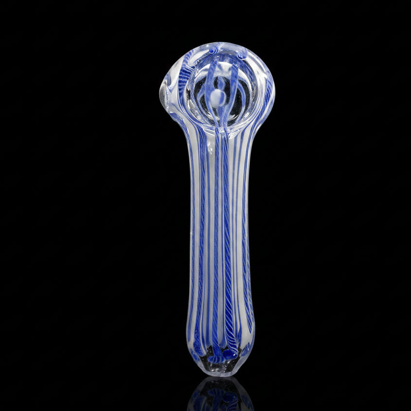 Hand Pipe | 5 "Glass Spoon Candy Cane Color Swirl Hand Pipe