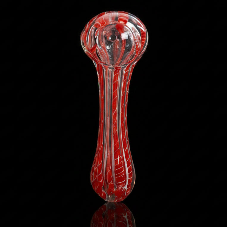 Hand Pipe | 5 "Glass Spoon Candy Cane Color Swirl Hand Pipe