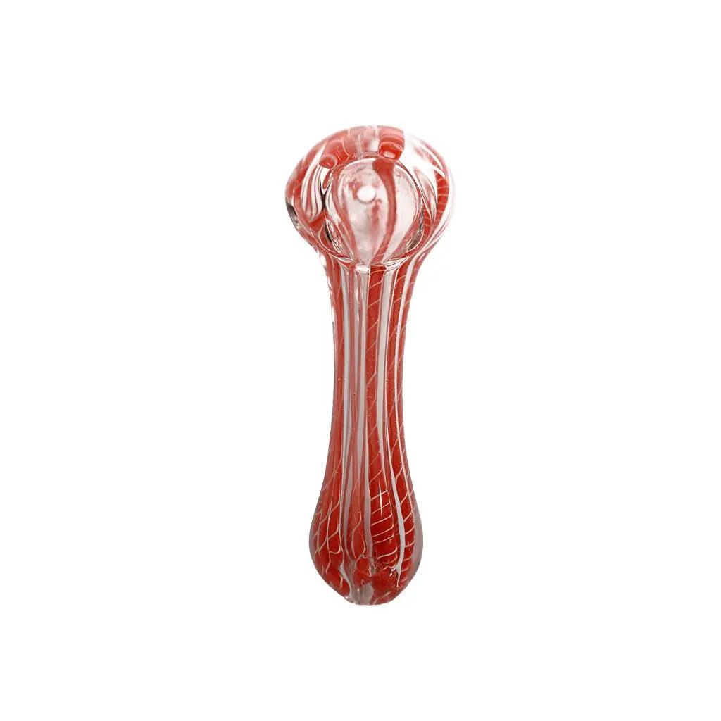 Hand Pipe | 5 "Glass Spoon Candy Cane Color Swirl Hand Pipe
