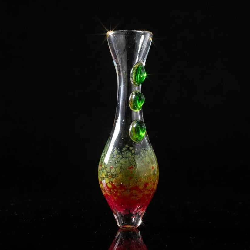 Hand Pipe | 5 "Glass Three Dot Colored Insert Handmade Pipe