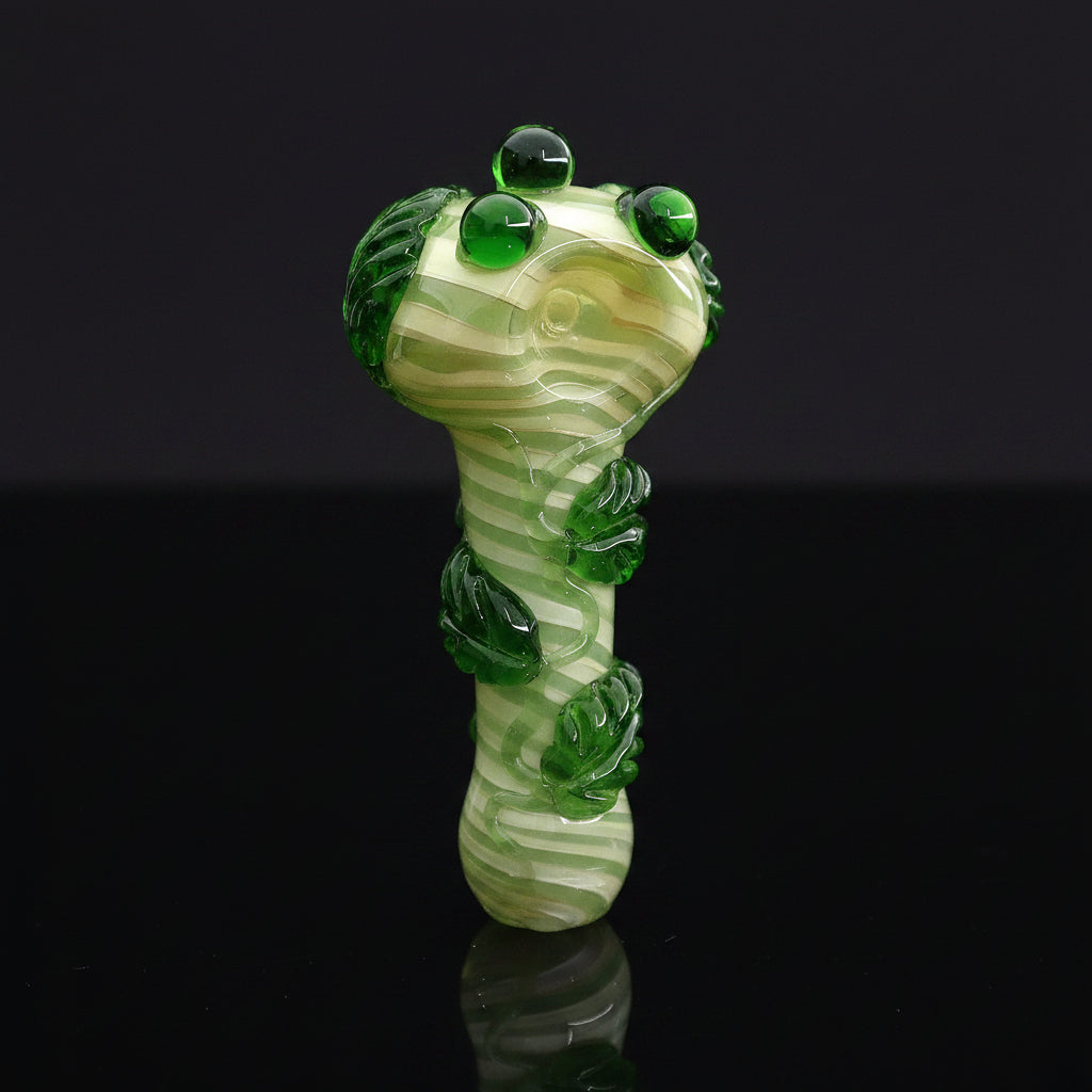 Hand Pipe | 5.5" Glass Green Leaf Spoon Handmade Pipe