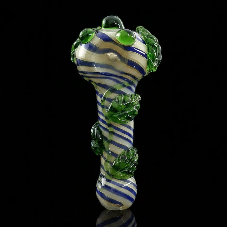 Hand Pipe | 5.5" Glass Green Leaf Spoon Handmade Pipe