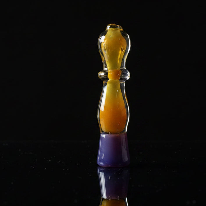 5" Colored Insert Ring Hand Pipe with colorful glass and compact design.