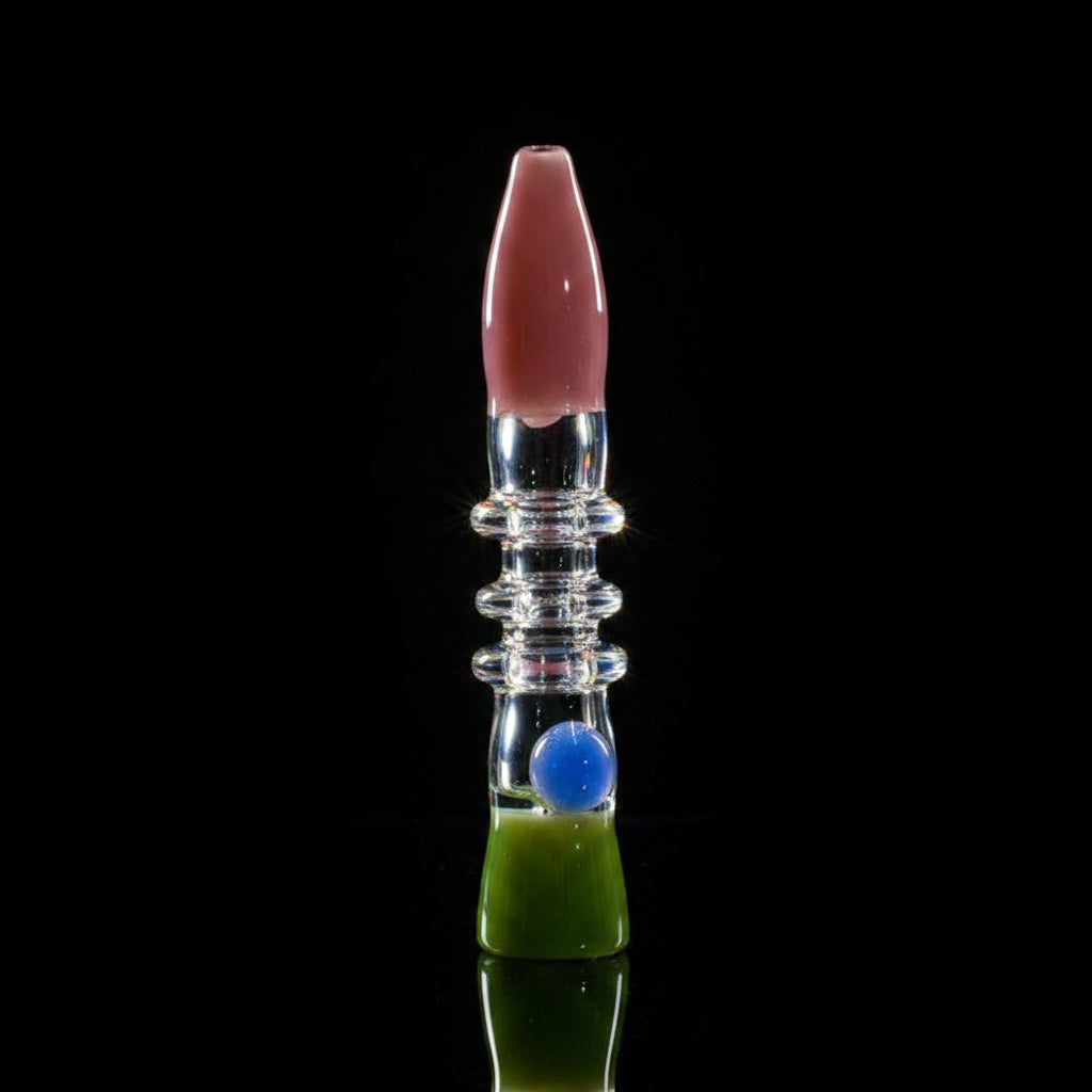 Hand Pipe | 5" Crystal Glass Triple Ring Handmade